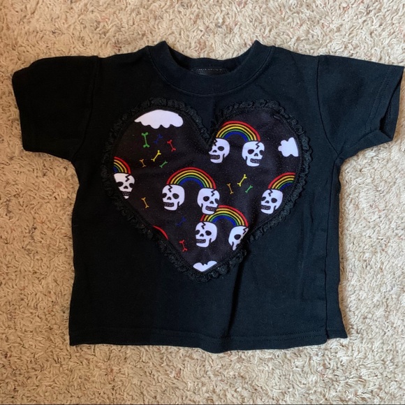 3/$15❗️ Skeletots baby rainbow skull t-shirt - Picture 1 of 3